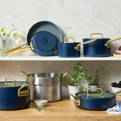 Stanley Tucci™ Ceramic Nonstick 8" and 10" Frypan Set | Marino Blue