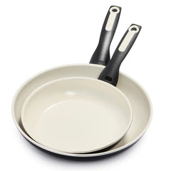 Rio Ceramic Nonstick 8" and 10" Frypan Set | Black