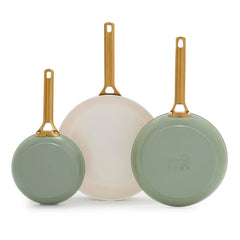 Reserve Pro Ceramic Nonstick 8", 10" and 12" Frypan Set | Sage