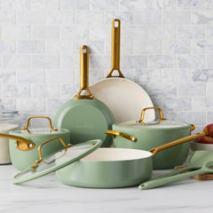 Reserve Pro Ceramic Nonstick 10-Piece Cookware Set | Sage