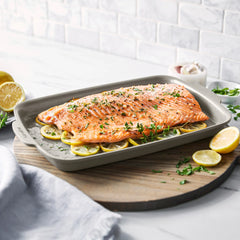 Premiere Ovenware Ceramic Nonstick 13" x 9" Quarter Sheet Pan Set | Taupe