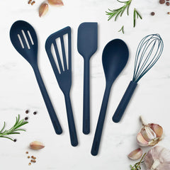 Platinum Silicone Tools 5-Piece Utensil Set | Navy