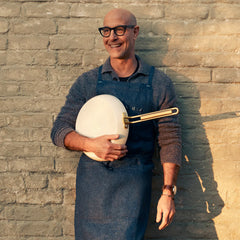 Stanley Tucci™ Ceramic Nonstick 12" Frypan with Lid | Carrara White