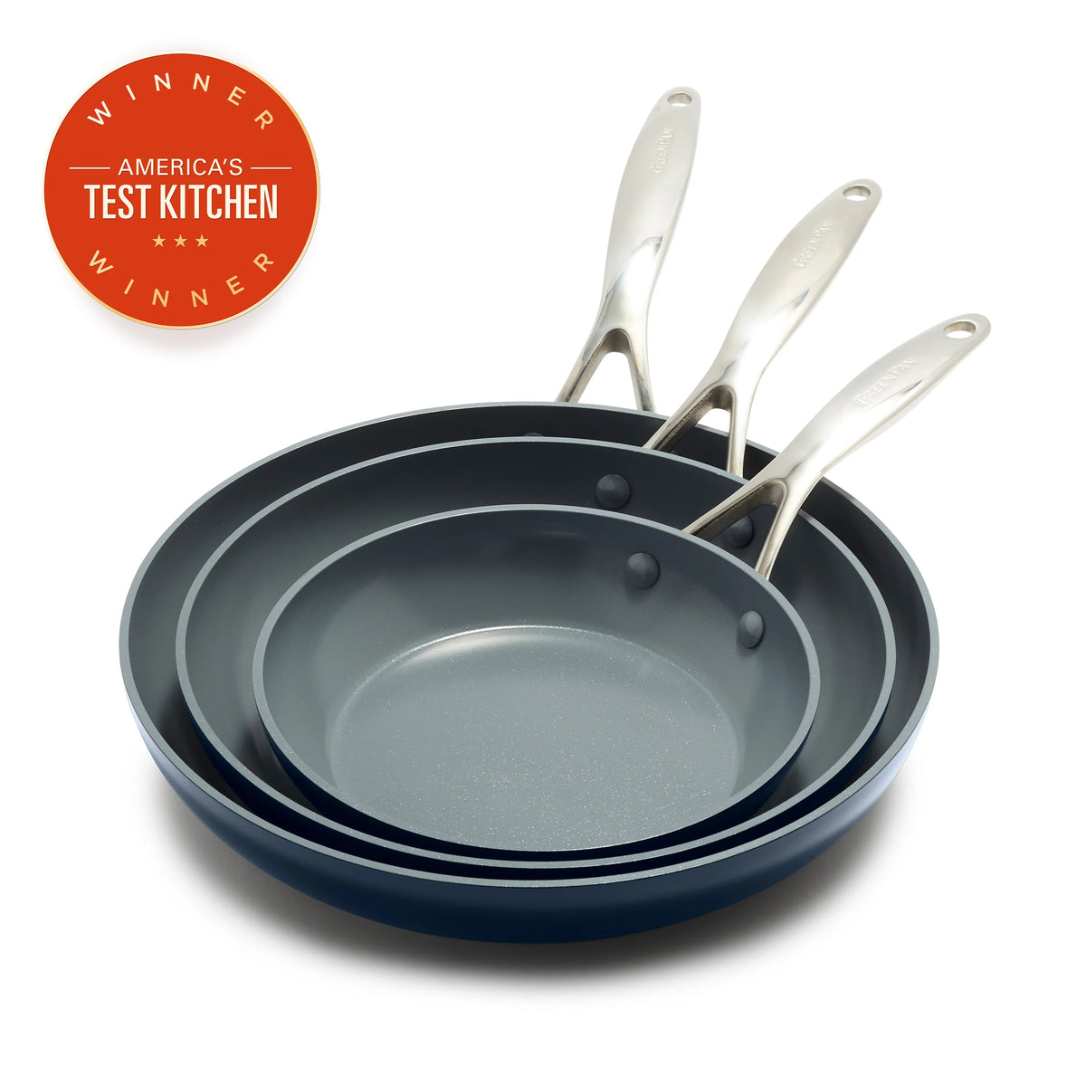 Valencia Pro Ceramic Nonstick 8", 9.5", and 11" Frypan Set | Twilight