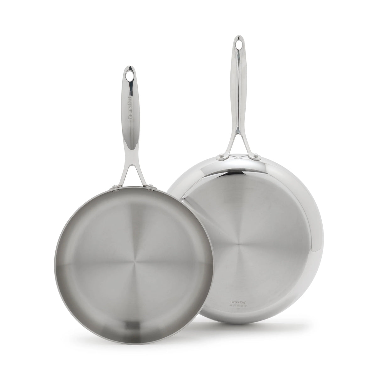 Valencia Pro Stainless Steel Uncoated 10" and 12" Frypan Set